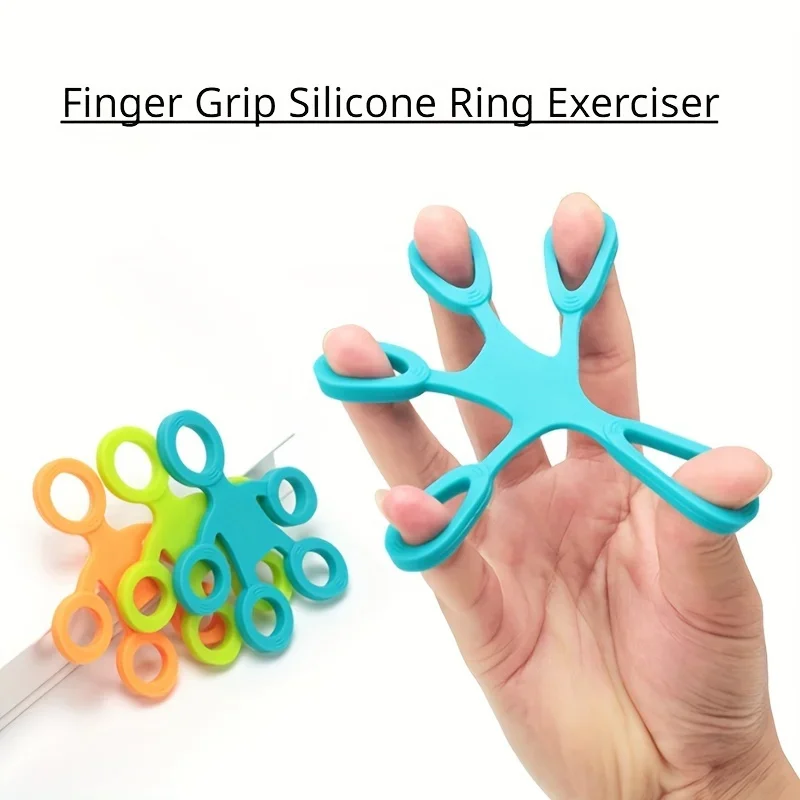 3 Resistance Levels Silicone Finger Grip Ring Set, Hand Strengthener Stretcher, Fidget Sensory Toys for Autism ADHD