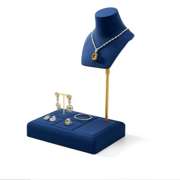 

Fiber optic jewelry display stand multifunctional necklace ring earrings jewelry combo display props