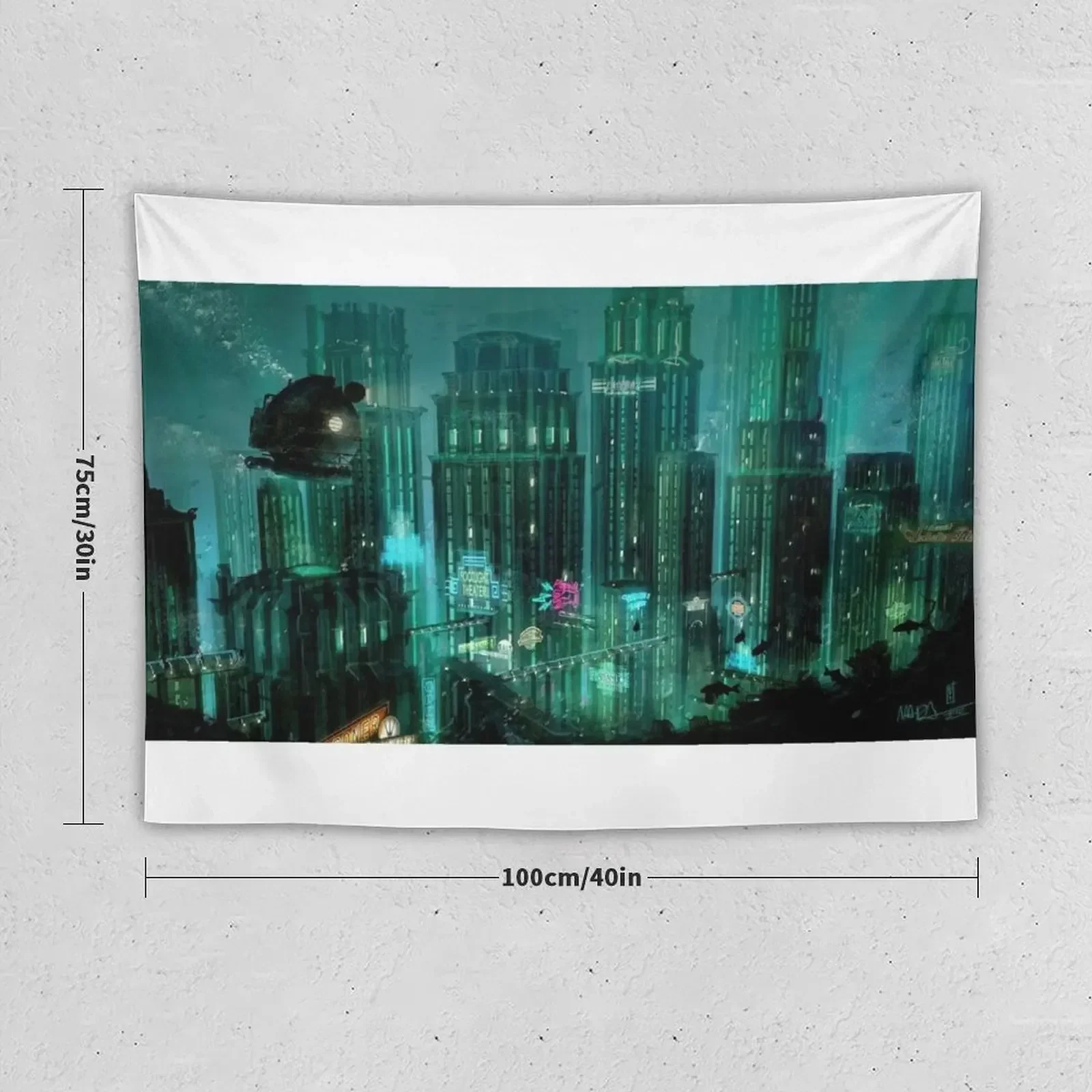 Bioshock Drowned City Artwork Tapestry Home Decorations Decor For Bedroom Aesthetic Decoration House Decoration Tapestry