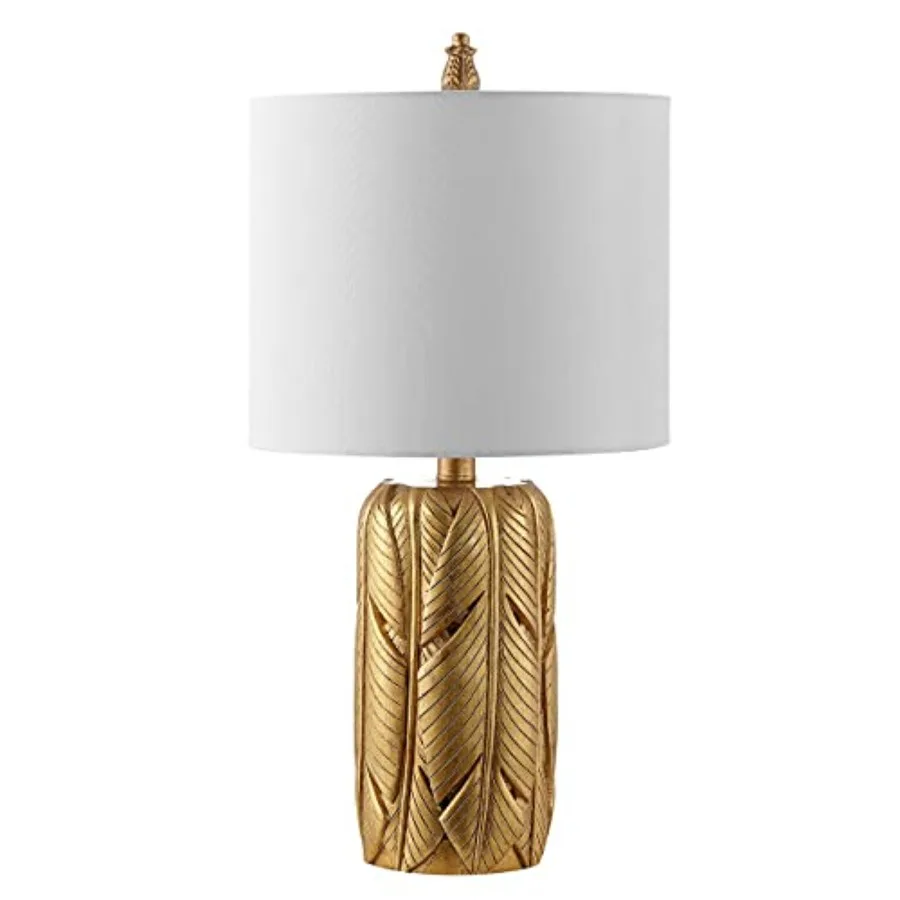 

Lighting Collection Wilsa Gold Leaf 23-inch Bedroom Living Room Home Office Desk Nightstand Table Lamp LED Bulb Included