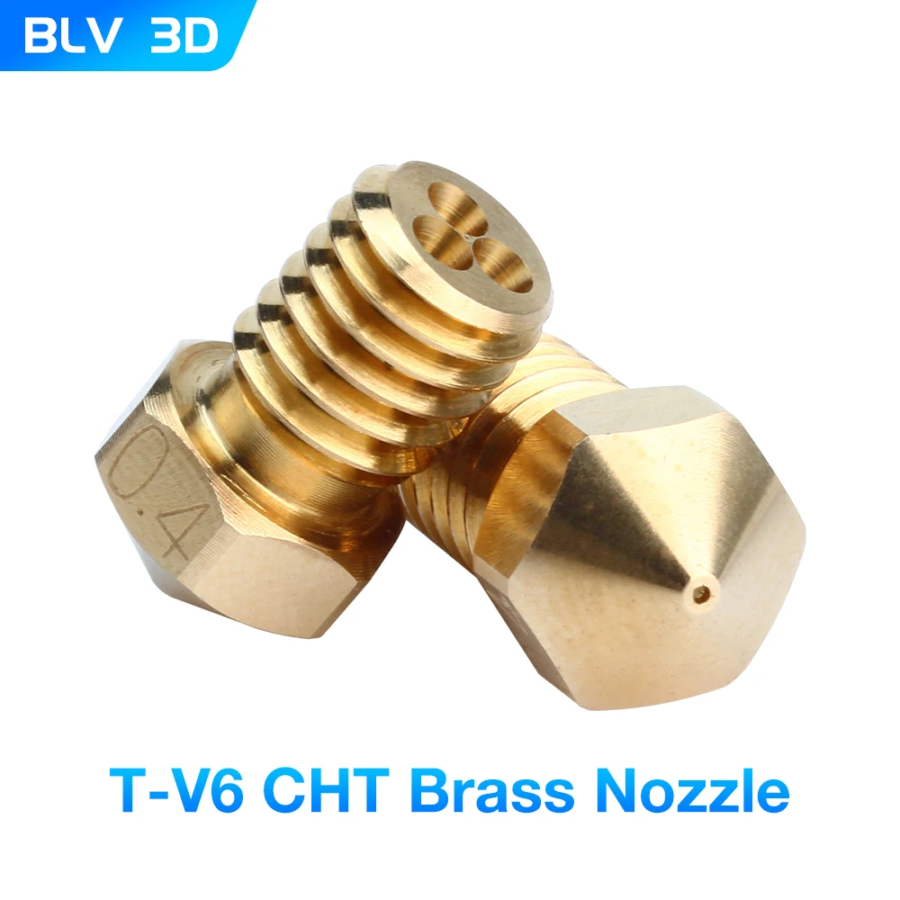 BLV T-V6 CHT Brass Nozzle Thread M6 For V6 HOTEND For V6 Heater Block High Flow Extruder DRAGON HOTNED RAPIDO TD6 MATRIX VORON