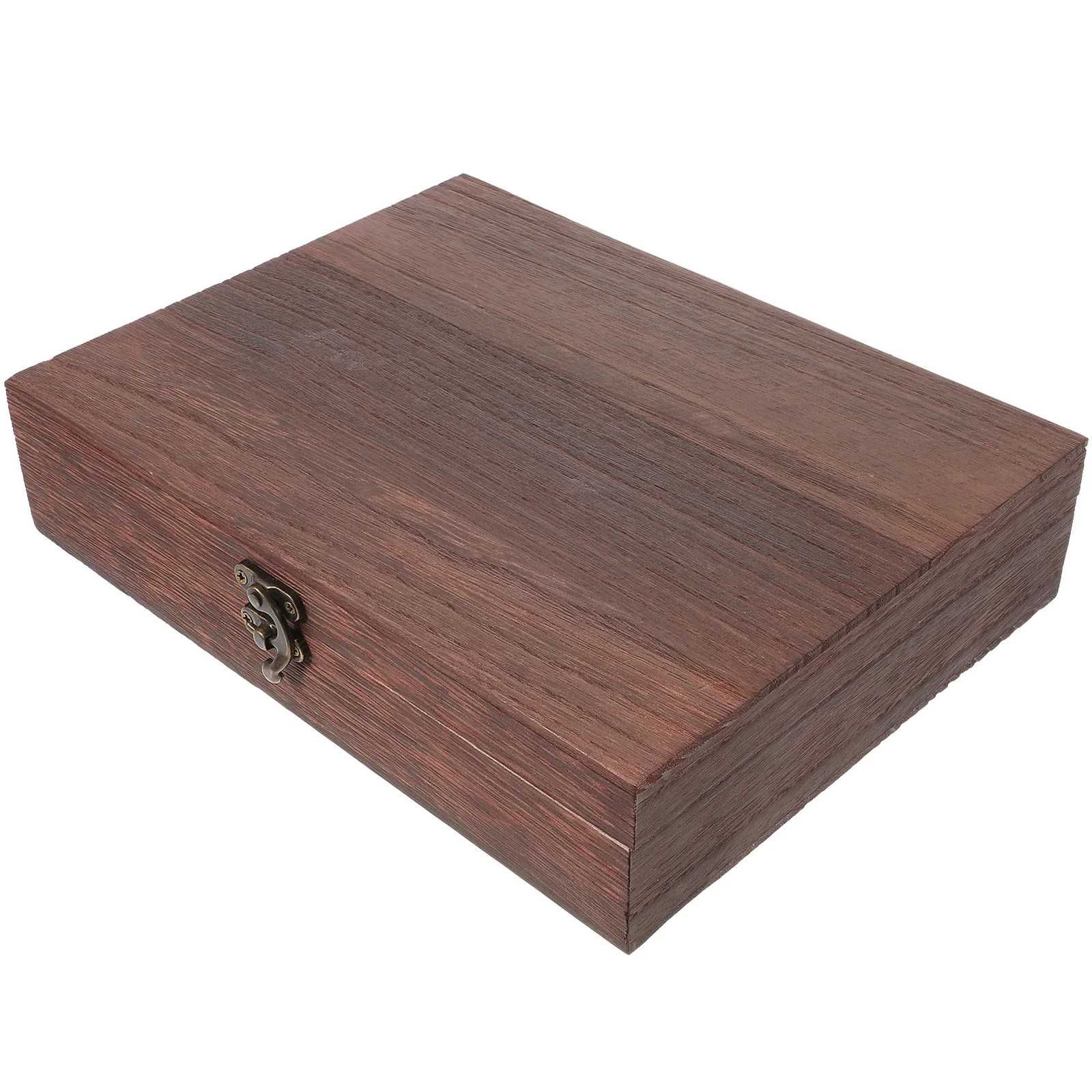

Rustic Flip Lid Storage Box Wooden Jewelry Container Dust Proof Organizer Small Size Simple Design Practical Use