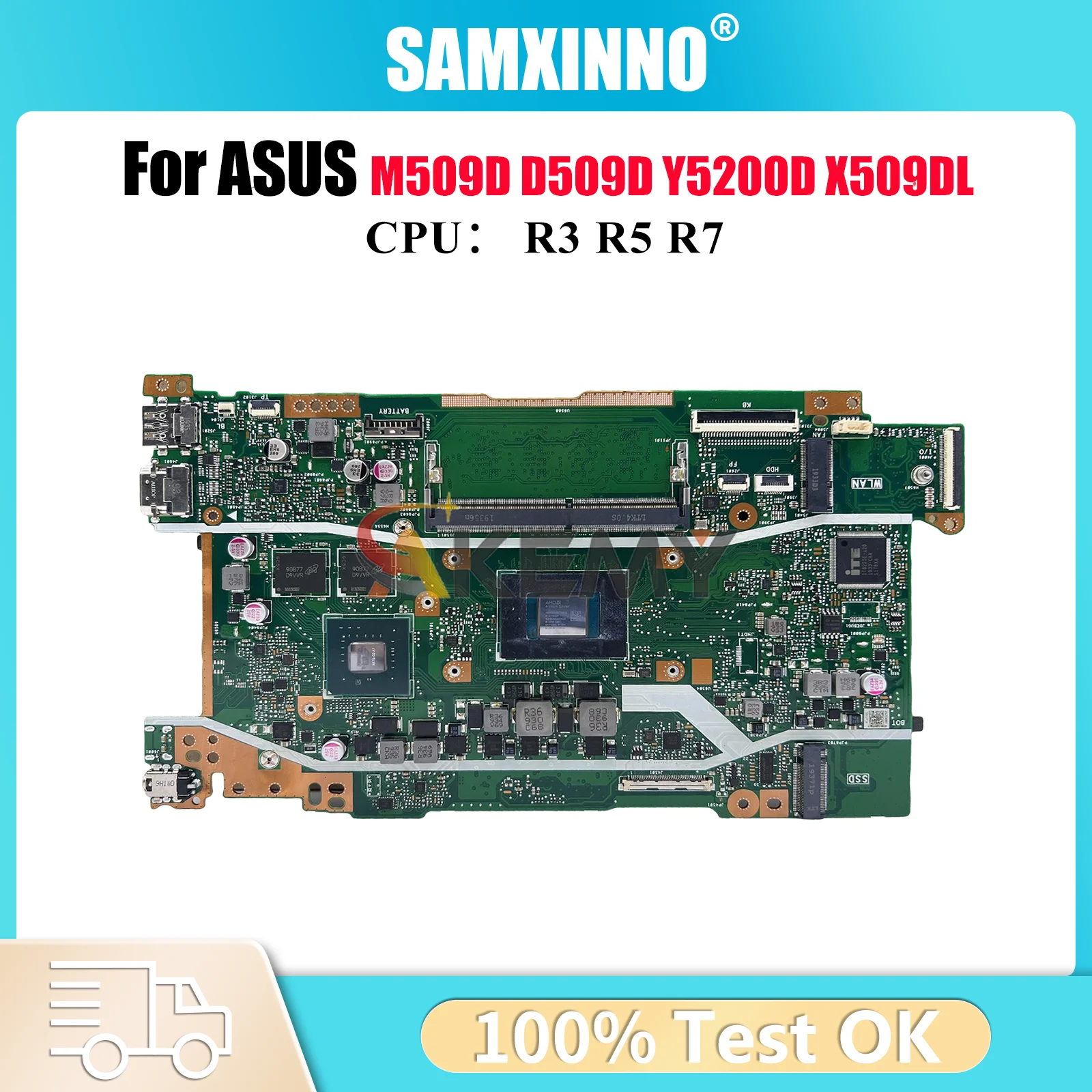 

X509DL Laptop Motherboard For ASUS FL8700DA X509D X509DAP P1510CDA M409D Y5200D D409D D509D M509D X509DJ Mainboard R3 R5 R7 CPU