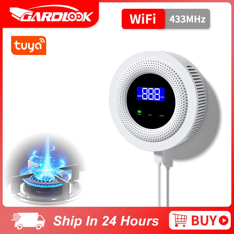 Tuya Smart Wireless WiFi Gas Leakage Detector Naturalgas Leak Sensor High dB Sound Alarm Compatible With Security Alarm System