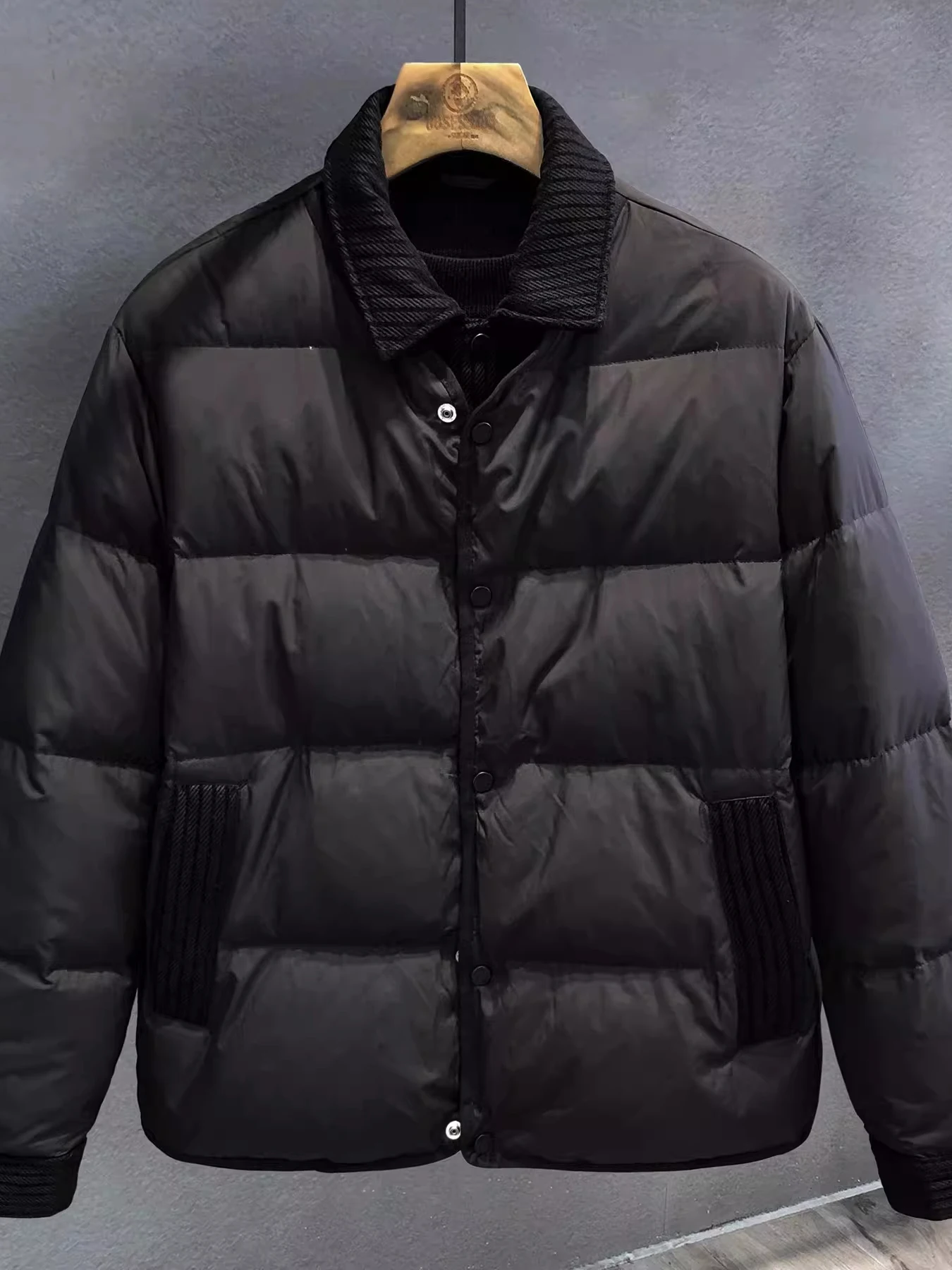 New 2025 Men's Casual Loose Fit Cotton Jacket with Patchwork Design Fashionable And Trendy Warmth And Style Polyester 