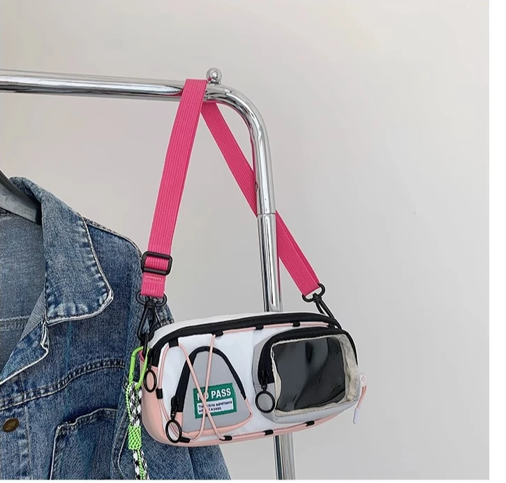 Japanese Small Food Ltabag Small Square Bag Girl Contrasting Color Sweet Cool Wind One Shoulder Crossbody Daily Millet Baby Bags