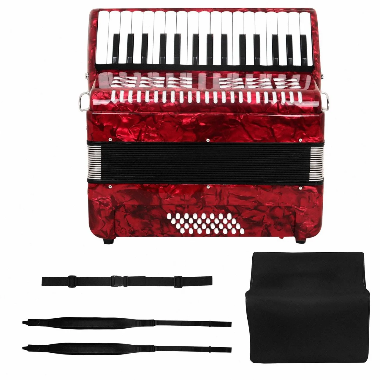34 Keys 48 Bass Diatonic Wooden Accordion 5 Keyboard Sound Change Professional Test Grade Beginner Keyboard Piano