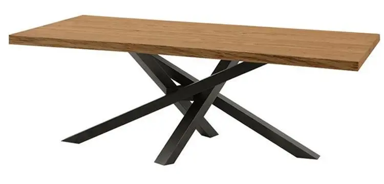 

Creative furniture wrought iron solid wood workbench small conference table long table simple dining table modern negot
