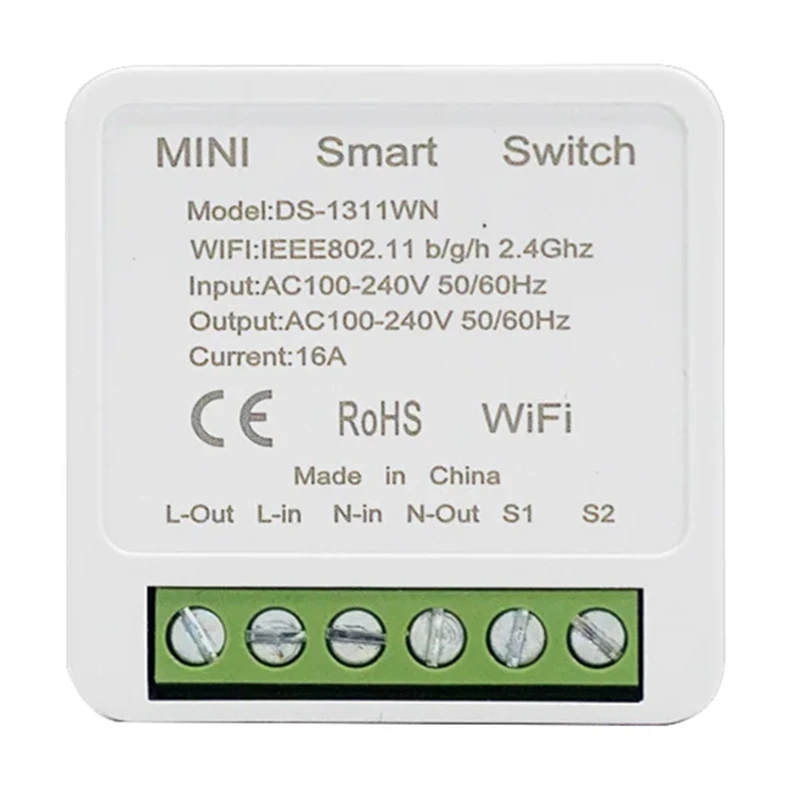 

B04B-16A Мини Wi-Fi DIY модуль выключателей света 2-стороннее управление работает для Tuya Smart Life Alexa Alice Google Home