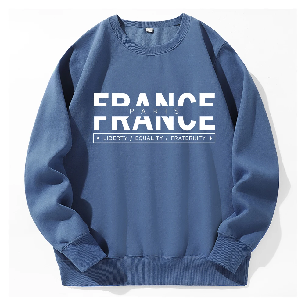 France Personality Design Print Men Sweatshirt Vintage Street Sportswears Fashion Hip Hop Clothes Autumn Warm Fleece Tracksuit