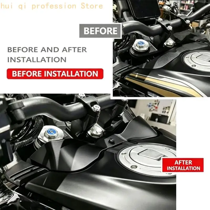 Schwarze Windabweiserplatte, PETG-Motorrad-Cockpit-Ersatzzubehör mit Befestigungsloch und passgenauer Optik für Road H8WE – Detail 5