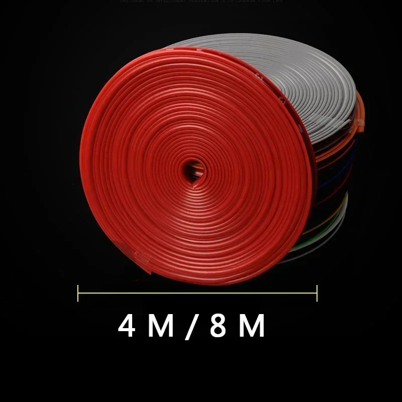 4/8M Car Rim Protection Strips with Adhesion Promoter Car Wheel Decorative Strips Wheel Hub Anti-Scratch Strips for Automobile