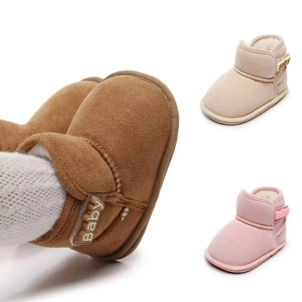 شتاء دافئ بابيس الثلوج الجوارب المضادة للانزلاق الشقق الوليد حذاء طفل رضيع سرير الأحذية النعال طفل رضيع أحذية مشي