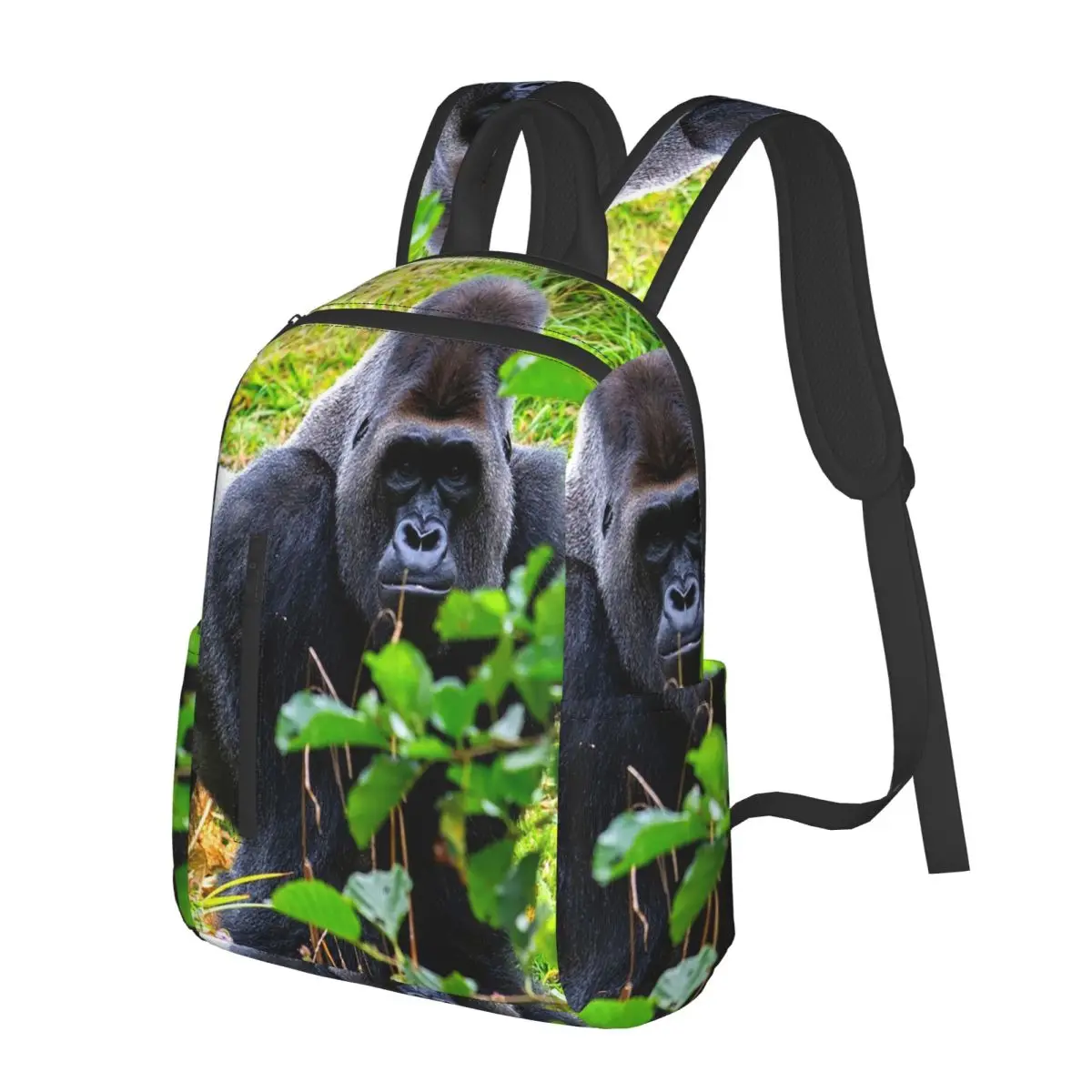 

Gorilla In Forest Student Backpack School Bag Hiking Travel Daypack for Boys Girls Bookbag Shoulder Bags