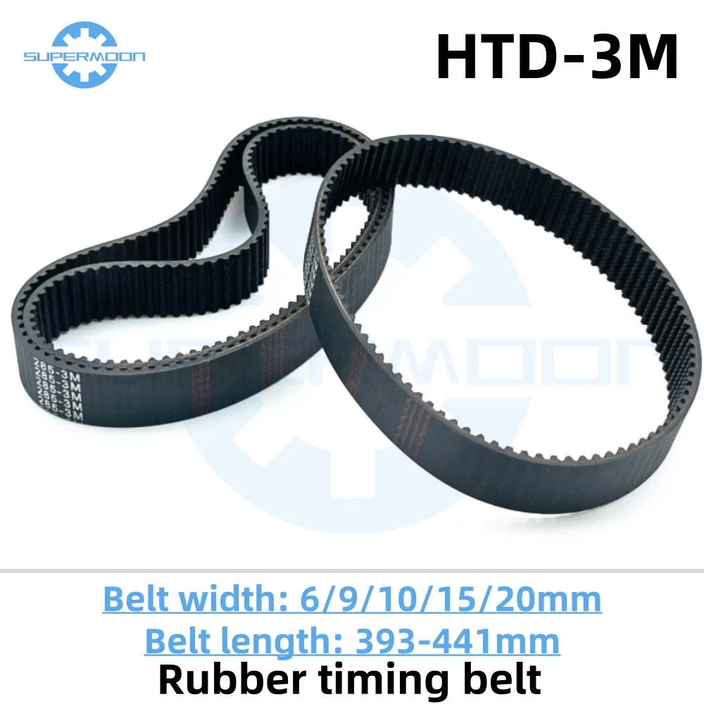 

HTD 3M Closed Loop Timing Belt Length 393 396 399 402 405 408 411 414 417 420 423 426 429 432 435 438 441mm Width 6-20mm Rubber