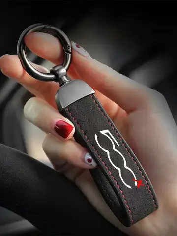 KeyChain Detachable Metal 360 Degree Rotating Buckle Suede Car Key Chain For Men Women Gift For Fiat abarth 500X Car Accessorie