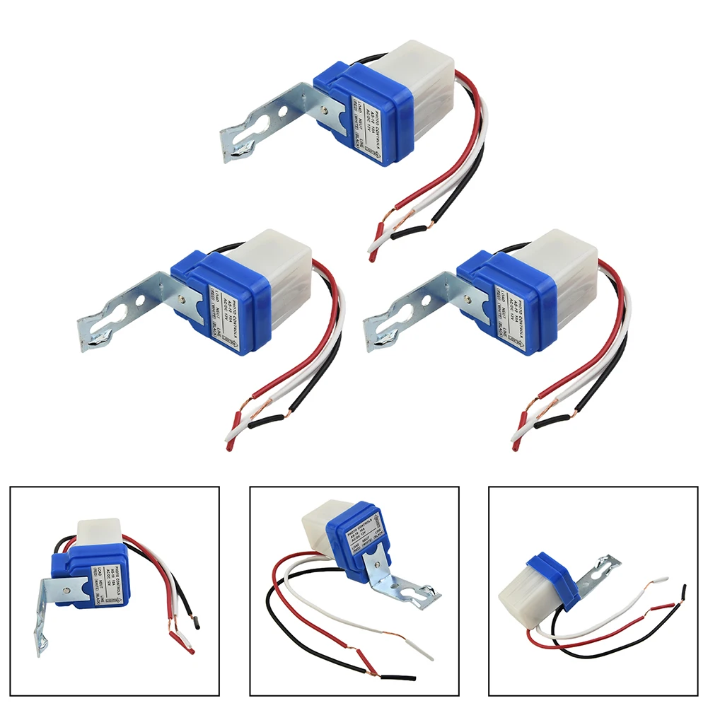 3Pcs AC DC 12V 10A Auto On Off Photocell Light Switch Photo Switch Light Sensor Adjustable Street Light Sensor Switch