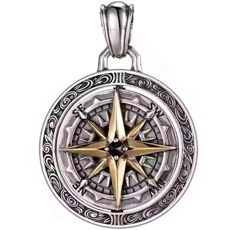 Necklace Pendant Pure 925 Sterling Silver Creative Compass Luxury Brand Designer Fine Jewelry Women Men 2024 Christmas Gift P36