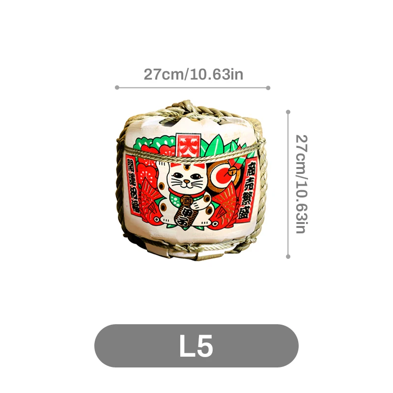 Japanese Simulation Sake Jar Traditional Barrel Sushi Shop Restaurant Display Foam Wine Barrel Club Pub Bar Decor Furnishings image 3