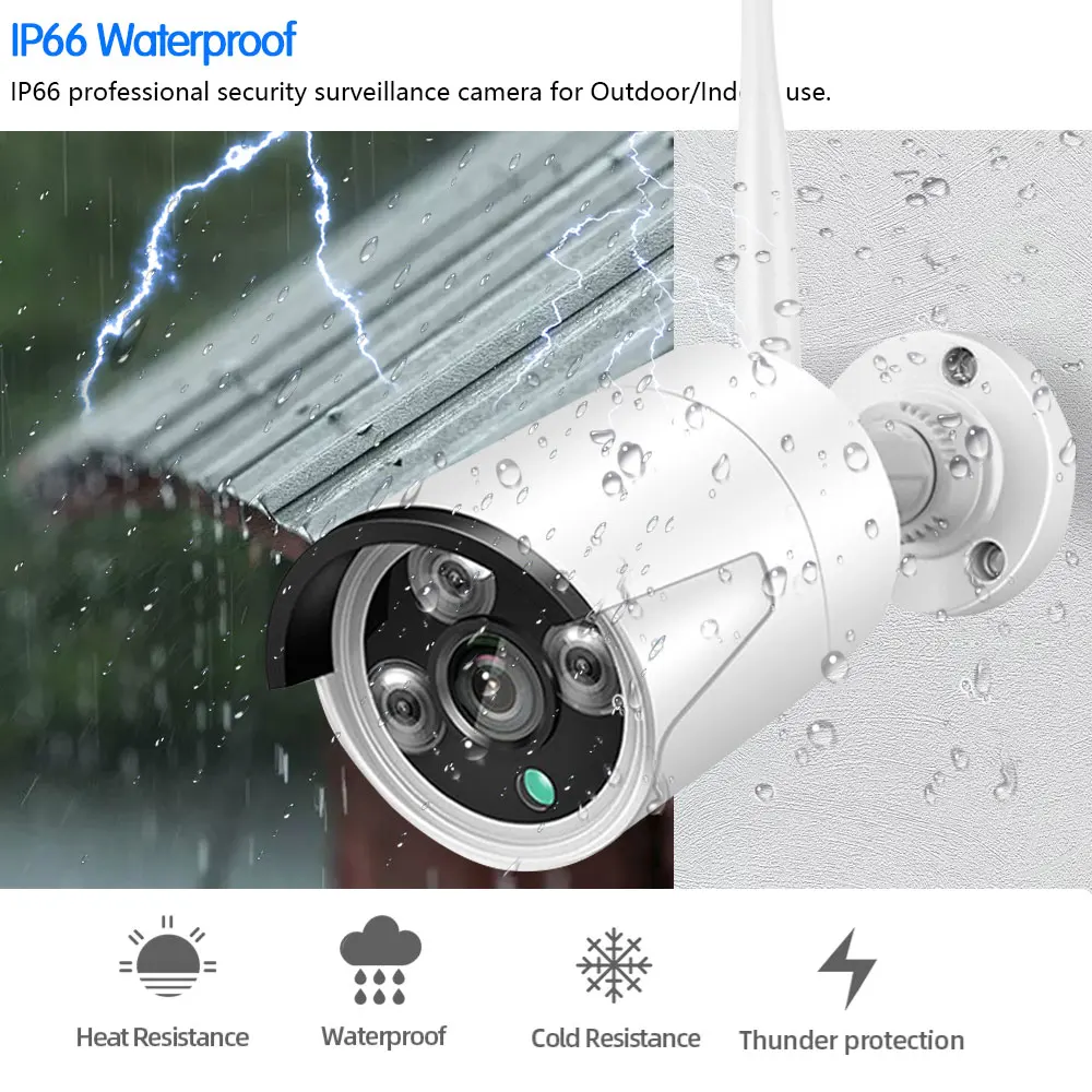 5MP CCTV WIFI Surveillance IP Camera Clear Night Vision Tuya App Remote Access Waterproof Smart Home Monitor Wi-Fi Bullet Camera