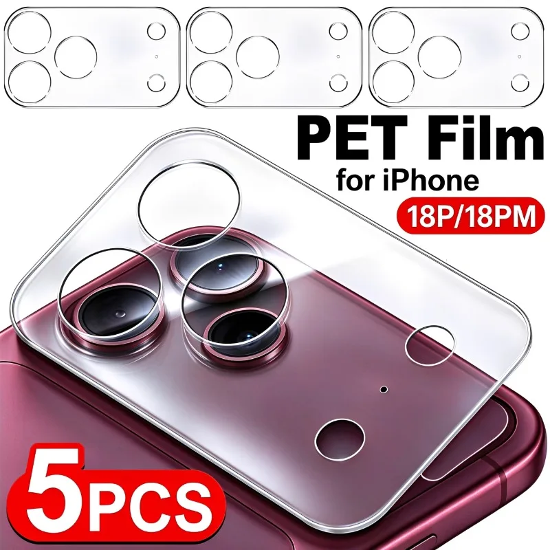 5/3/1Pcs HD Clear Camera Lens Protective PET Film Anti-Scratch Back Lens Plastic Protective Cover for iPhone Duo 18 Pro Max