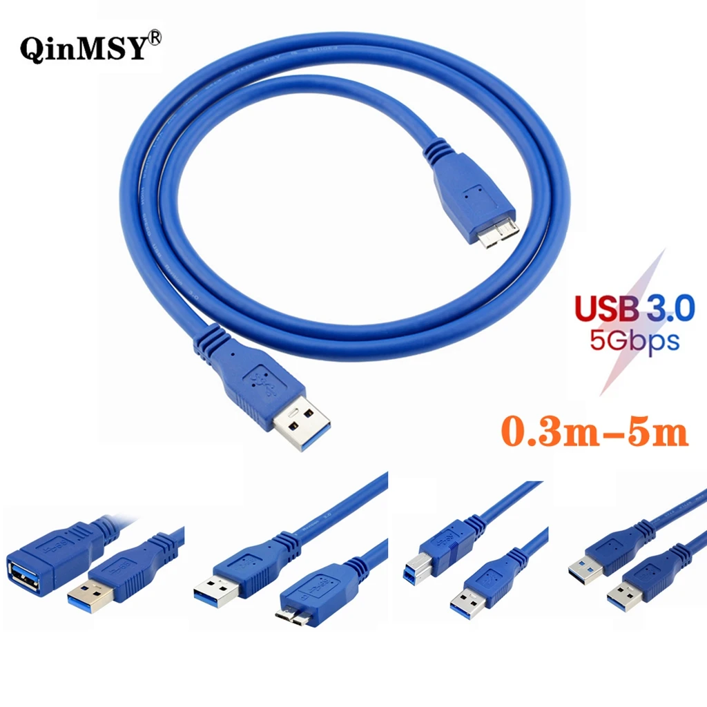 USB Extension short Cable USB3.0  2.0 to MINI 10pin Micro B Male for Smart TV SSD PS4 Xbox hard disk Extender Data  Sync Cord 1m