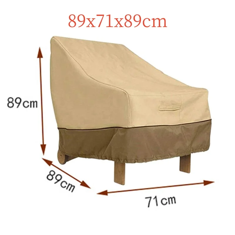 210D Outdoor Sofa Chair Cover,Single Person Rice Coffee Color Matching Outdoor Sofa Cover,Garden Sun Protection Furniture Cover