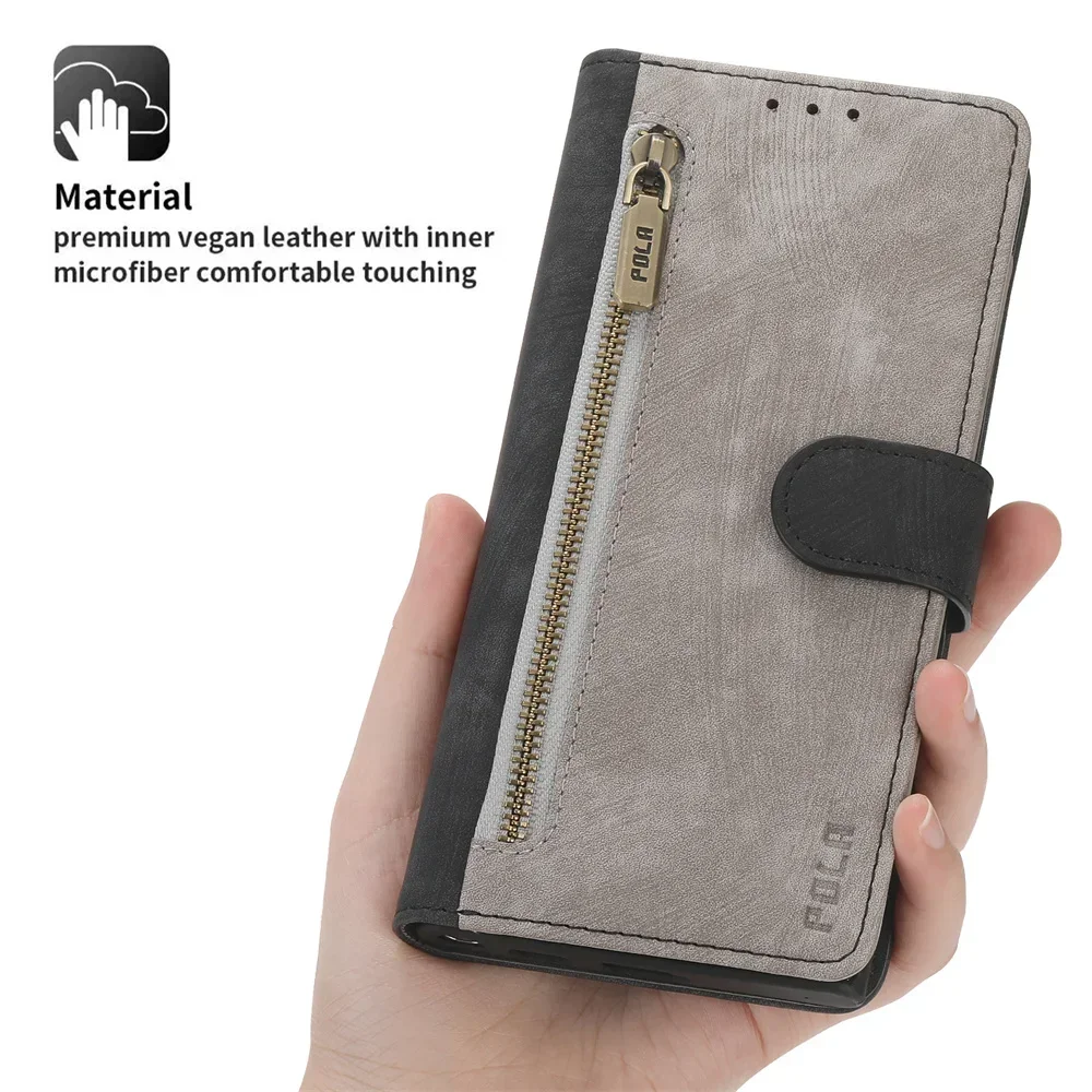 Magic6 Pro 5 Lite 4 5G Zipper Wallet Case For Huawei Honor 90 Smart Leather Book Cover Honor 50 SE 90 Lite 100 70 Pro Plus Funda