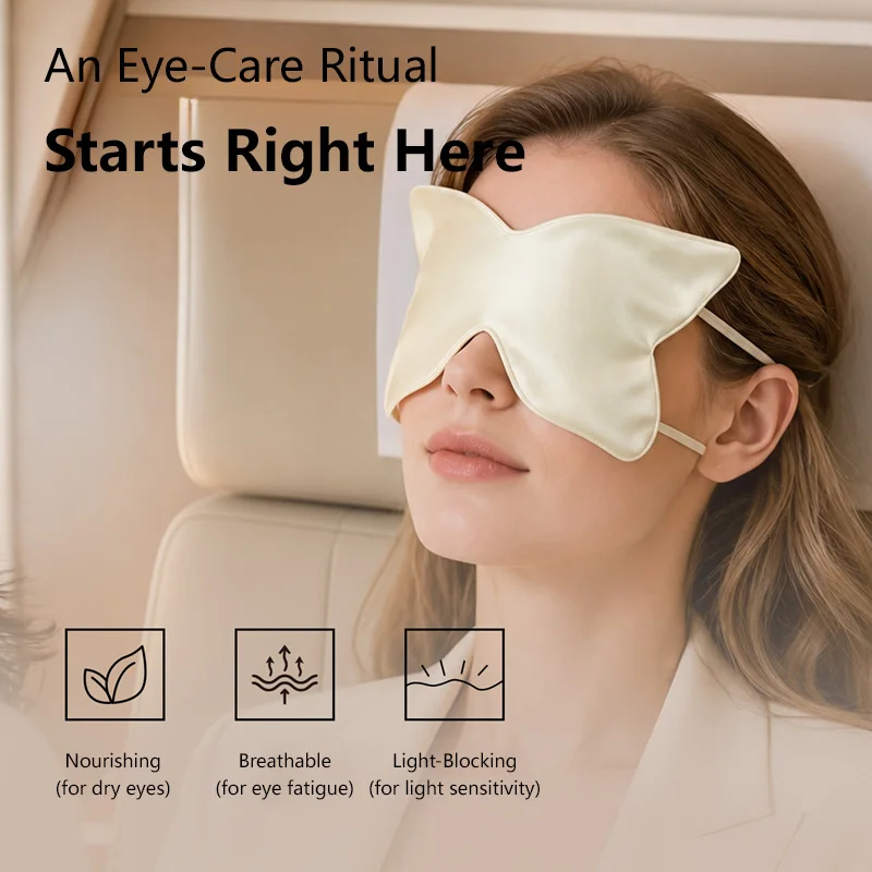 Double-sided Sleep Mask with Blackout and Pressure-free Design for Women Travel Butterfly Style Fatigue-relieving Eye Mask