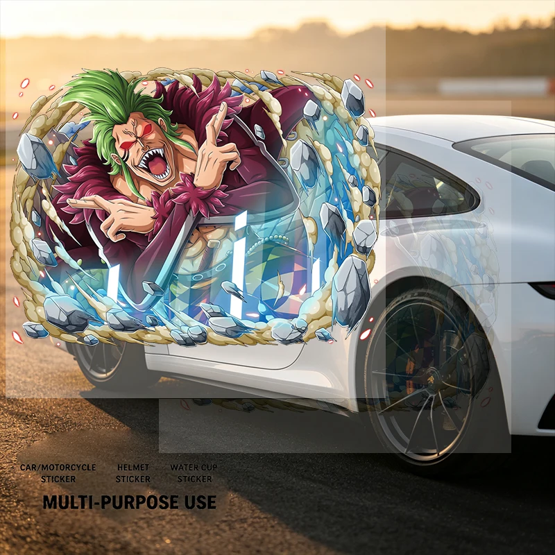Car Stickers 3D Anime Pirate Vinyl Decal Waterproof Die Cut Scratch Resistant for Car Body Motorcycle Auto Decor