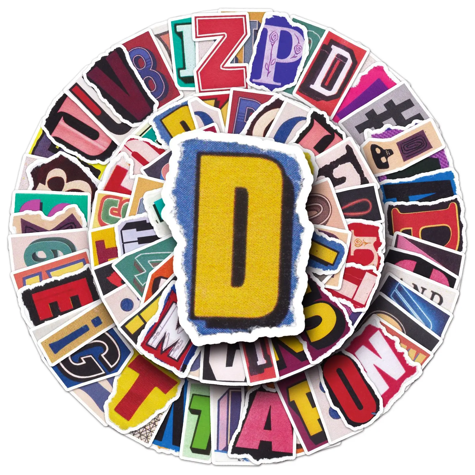 

10/50/100PCS Cartoon Numbers and Letters Graffiti Stickers Personalized Retro Creative DIY Laptop Guitar Mobile Phone Decal Toy