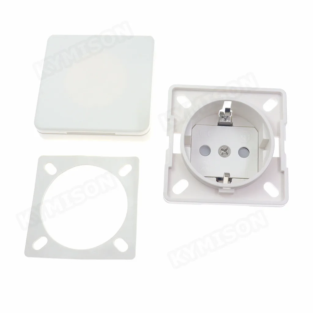 Germany Waterproof Industrial Socket AC Power Socket EU Concealed Plug Electrical Waterproof Cover Power Connector Safety Socket