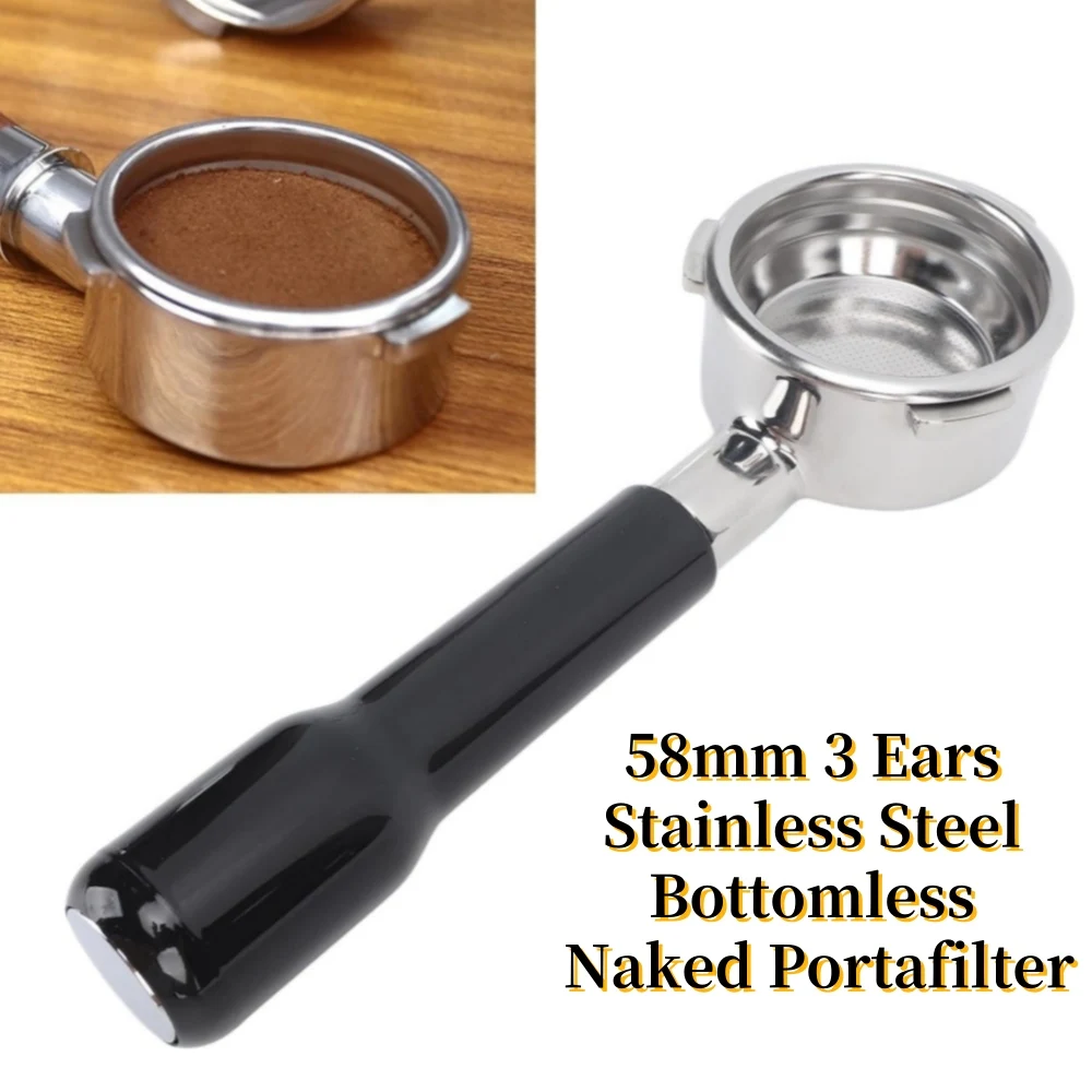 

1 шт., 58 мм, 3 ушка, бездонный портафильтр из нержавеющей стали, чашка для кофе, сменная корзина для фильтра для Barsetto BA101 BA102