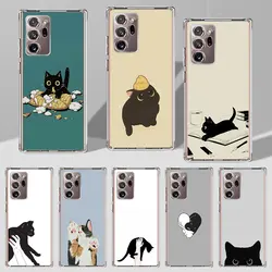Cat Cute Kitten Catling Coque for Samsung Galaxy Note 20 Ultra 5G 10 Plus 9 8 TPU Soft Phone Case S23 S22 S21 S20 FE Cover Funda