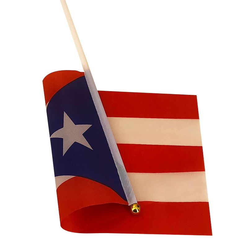 xvggdg  Puerto Rico banner Hand waving Flag 100pcs/set National Flag Puerto Rico hand flag  14*21 cm