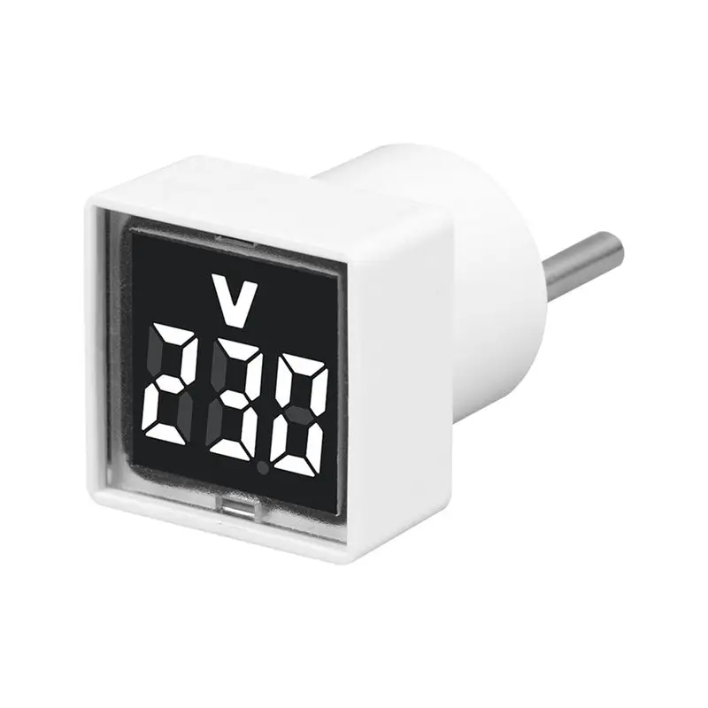 AEE5-Digital Voltmeter Square AC220V Square Voltage Tester With LED Display And Indicator Light EU Plug