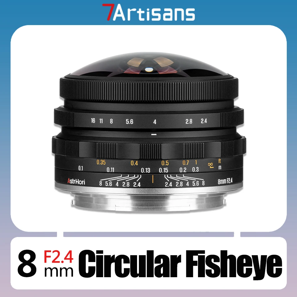 AstrHori 8mm F2.4 Manual Focus Medium Format Circular Standard Prime Fisheye Camera Lens for Hussleblad XCD Fujifilm GFX Mount