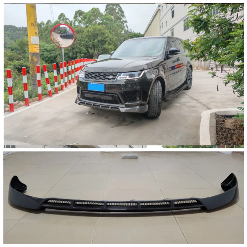 For Land Rover Range Rover Sport 2018-2022 Real High Quality Carbon Fiber Bumper Front Lip Splitter Diffuser Lip Spoiler