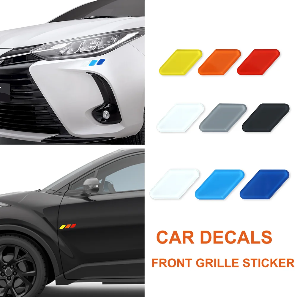 Car Body Badge 3 Color Emblem Acrylic Car Grille Ornament Truck Exterior Trim Accessories For TOYOTA Yaris Auris