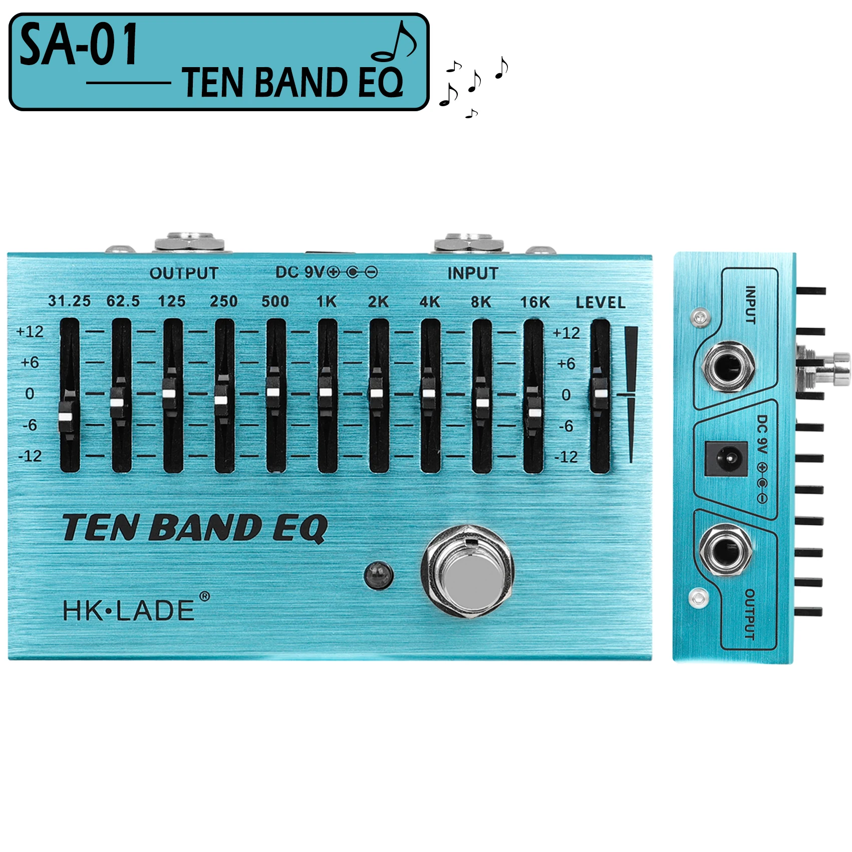 

HK-LADE педаль эффектов для электрогитары l 10-полосный эквалайзер металлическая педаль искажения Overdrive эффекты с высоким коэффициентом усиления гитарные детали