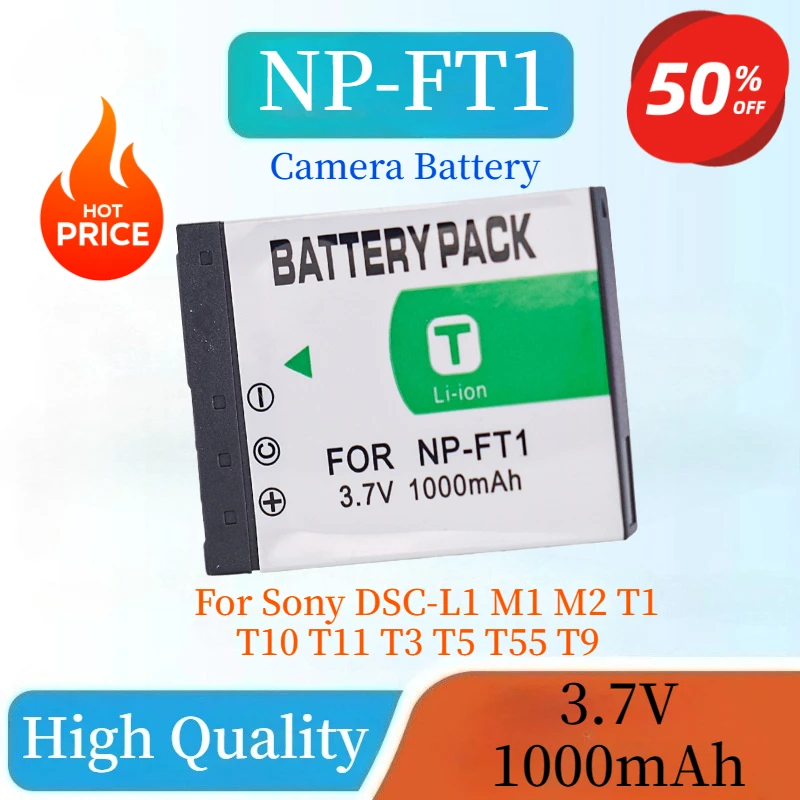 

New High Quality NP-FT1 Digital Camera Battery 3.7V 1000mAh For Sony DSC-L1 M1 M2 T1 T10 T11 T3 T5 T55 T9 Replaceable Battery