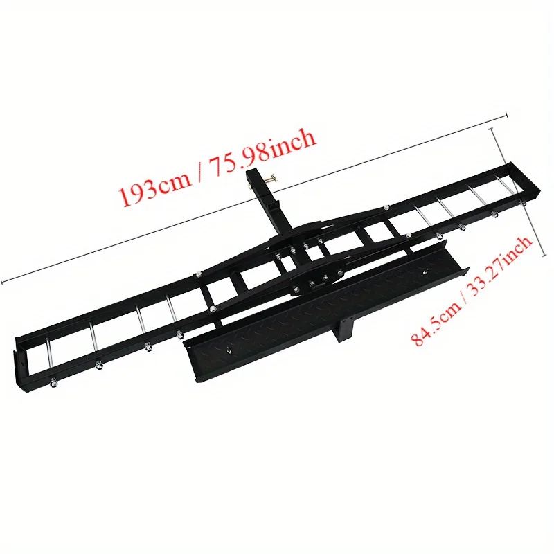 75" Motorcycle Dirt Bike Hitch Carrier Hauler Loading Ramp Holds 500 Lbs Mount Hauler Ramp Heavy Duty Bike Hitch Carrier Hauler