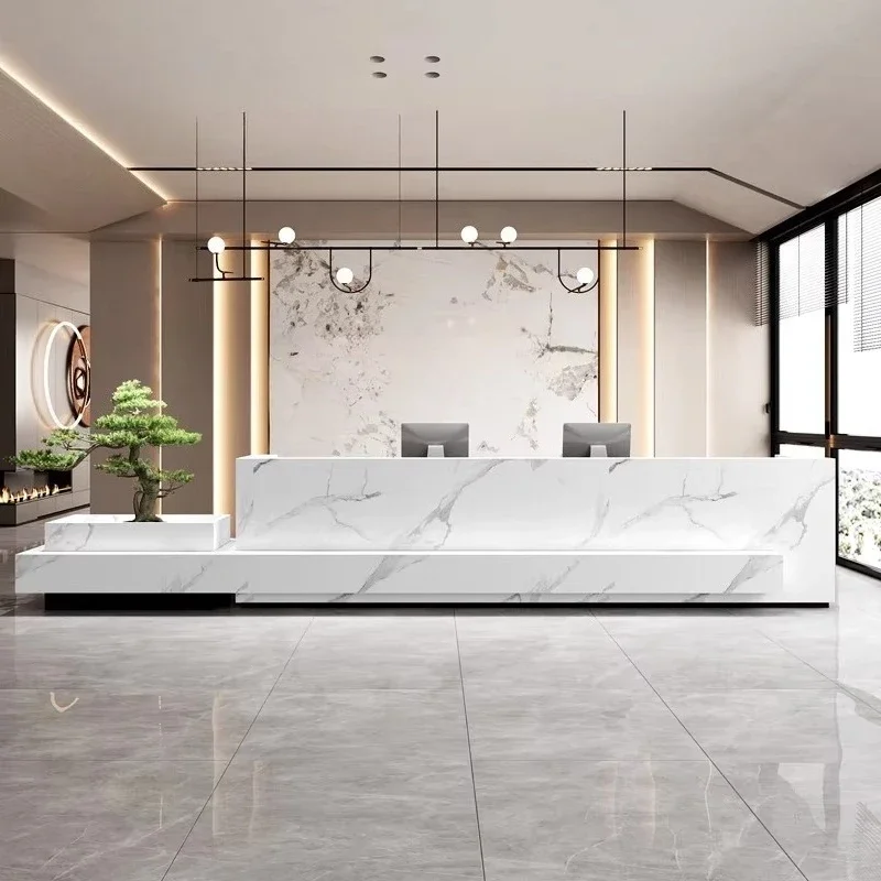 Beauty Institute Reception Desk Clothing Store Modern Business Cashier Reception Desk Counter Recepcion Mostrador Furniture