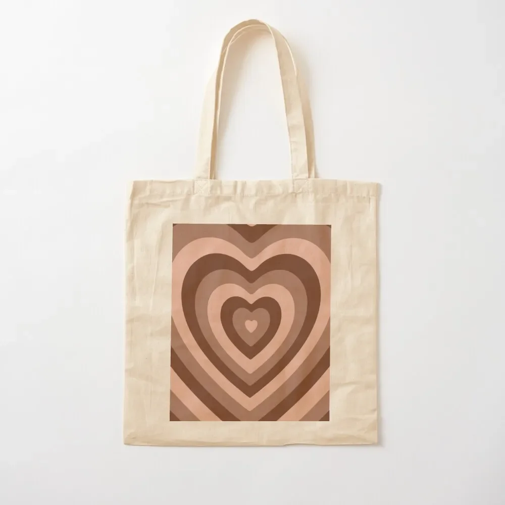 

Brown Heart Y2K Aesthetic Tote Bag cute tote bag Shopper canvas tote bags custom