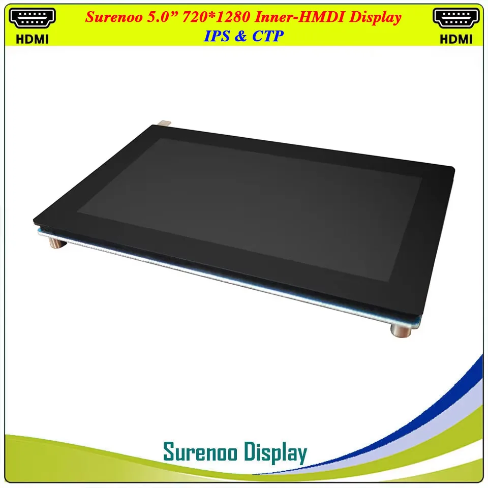 5.0 "5 pollici 1280*720 IPS Interno HDMI-Compatibile HD Modulo LCD Monitor Schermo di Visualizzazione USB Pannello Touch Capacitivo per RaspBerry Pi