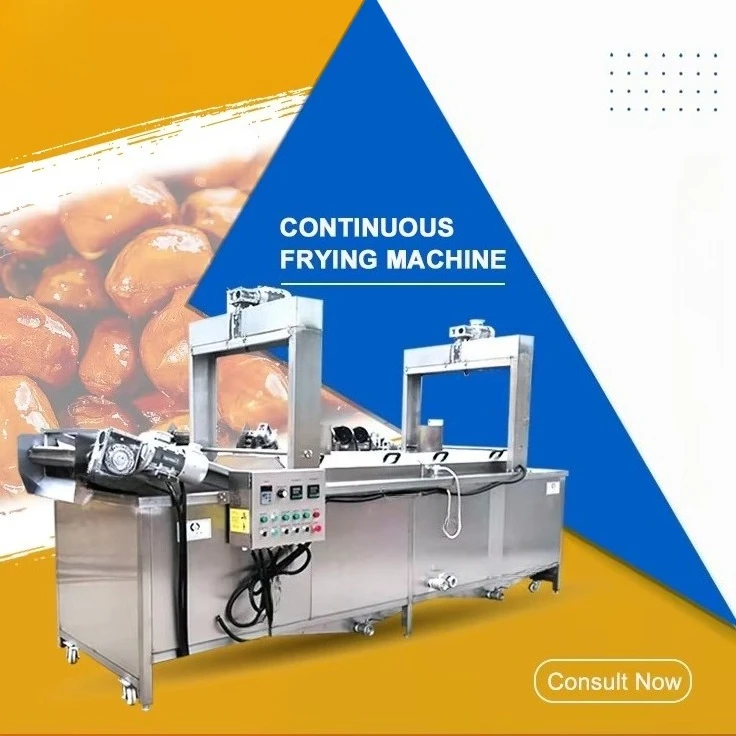 Electric Heating Snack Food French Fries Banana Plantain Potato Chips Fryer Coated Peanut Nut Continuous Deep Frying Machine