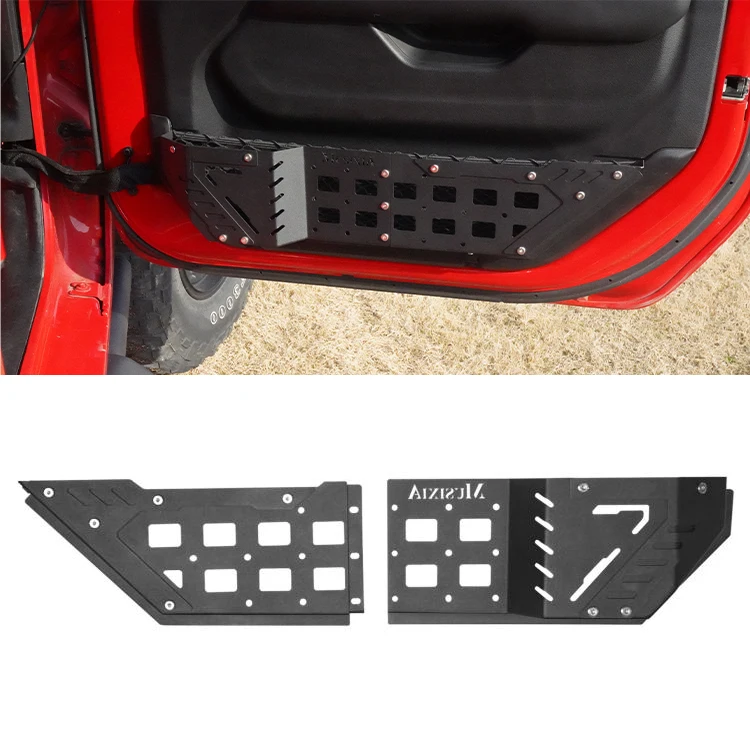 For Black Steel Organizer Box Door Side Molle Panels Front & Rear Door Storage Pockets For Jeep Wrangler JL JT 2018-2024