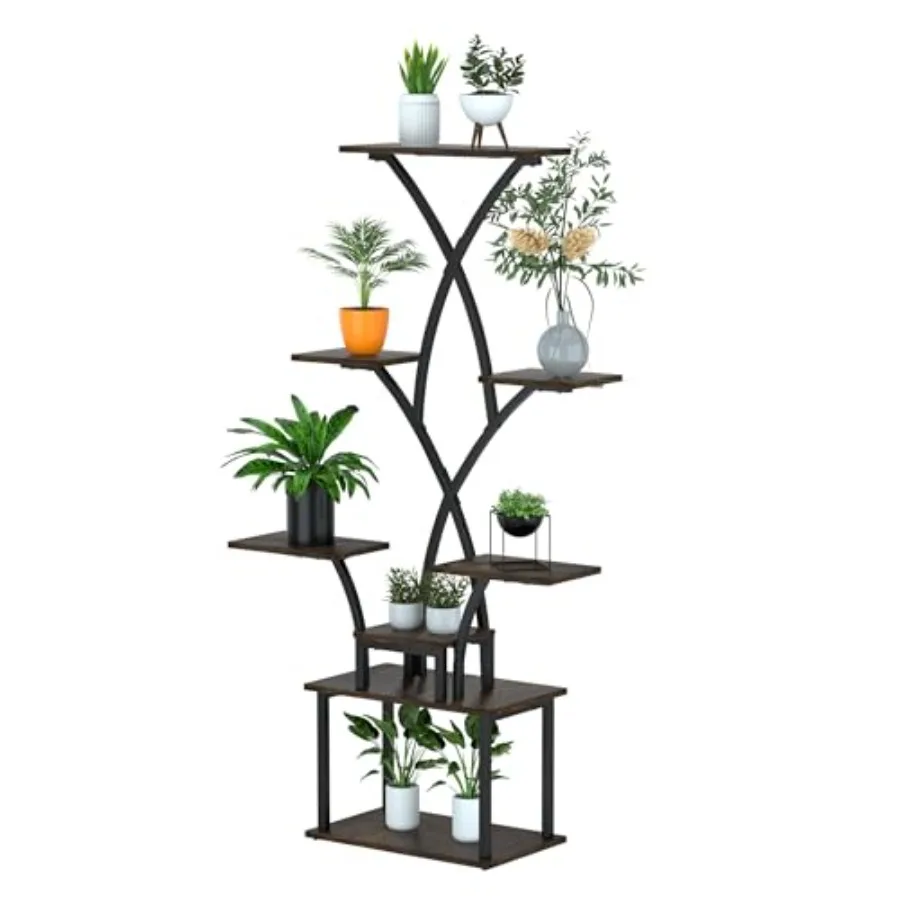 

8-Tier Plant Stand Indoor with Grow Light MDF Plant Shelf Indoor for Multiple Plants Space Saving 59" Tall Metal Plant Rack for