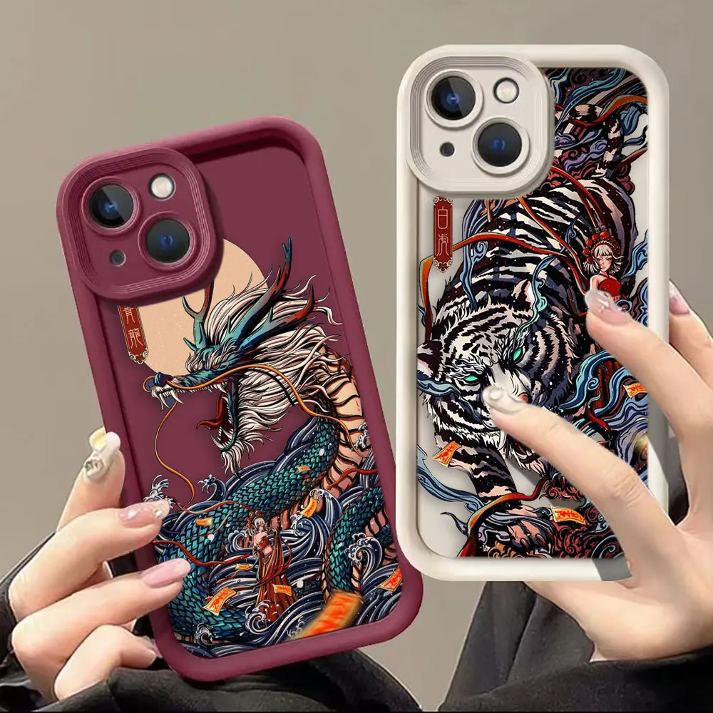 

Dragon Tiger Tortoise Phone Case For Samsung Galaxy A03S A04E A04S A05 A05S A10S A11 A12 A14 A15 A22 Silicone Case Funda Shell