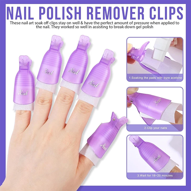 Neu: 10 Stück hochwertige UV-Gel-Nagellackentferner-Clips zum Einweichen für die Nagelkunst, zum Entfernen von Fingernagellack, Einweich-Clips – Detail 4